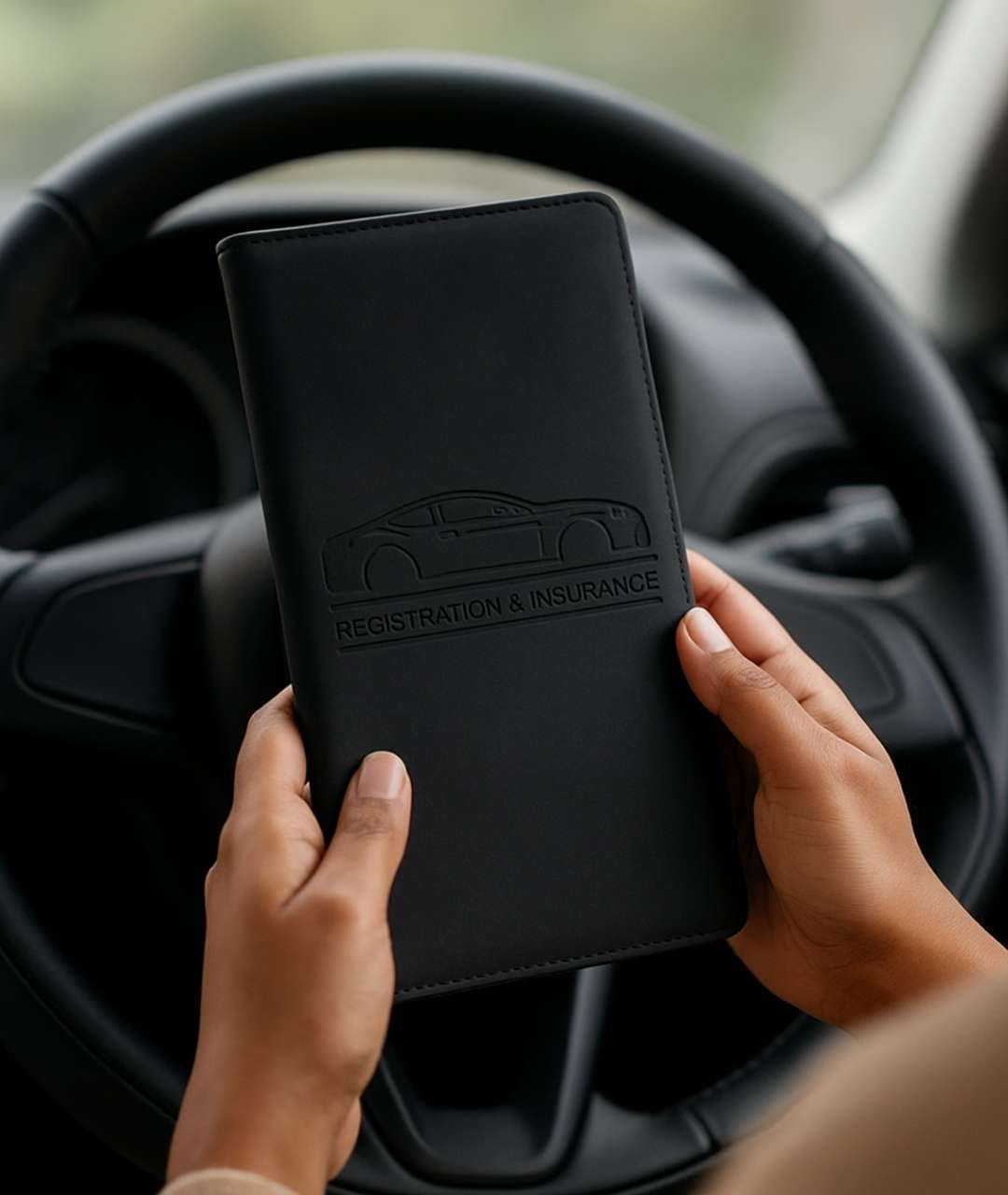 Leather Unique Car Registration and Insurance Card Holder