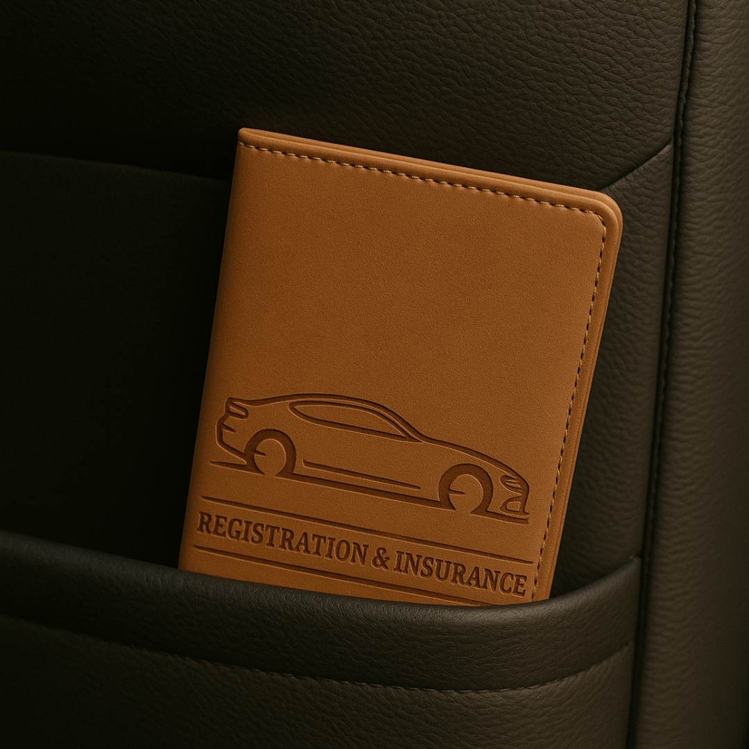 Leather Registration And Insurance Card Holder Men Women - View #10