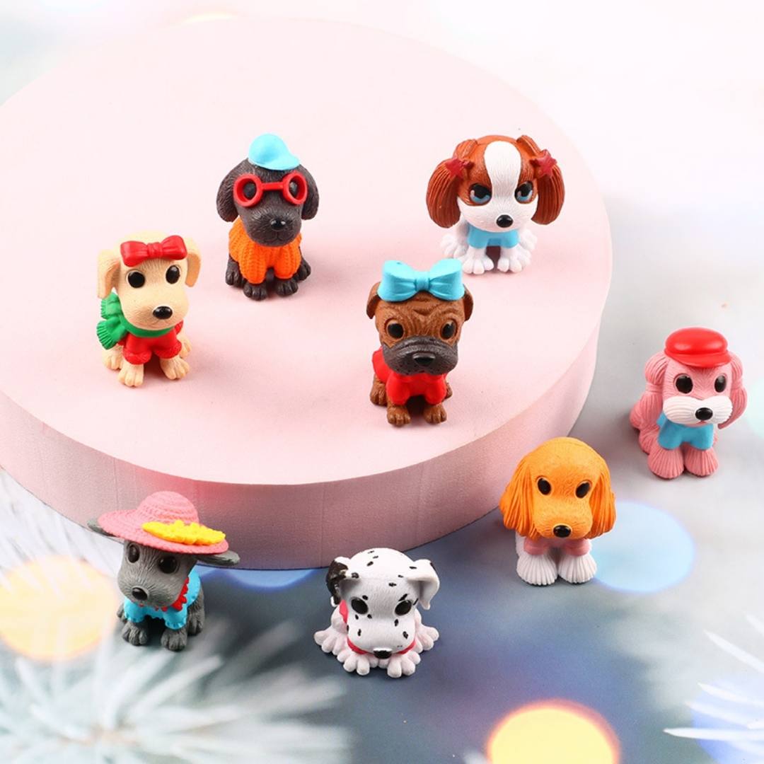 Delightful 8-Piece Dog Figurine Set