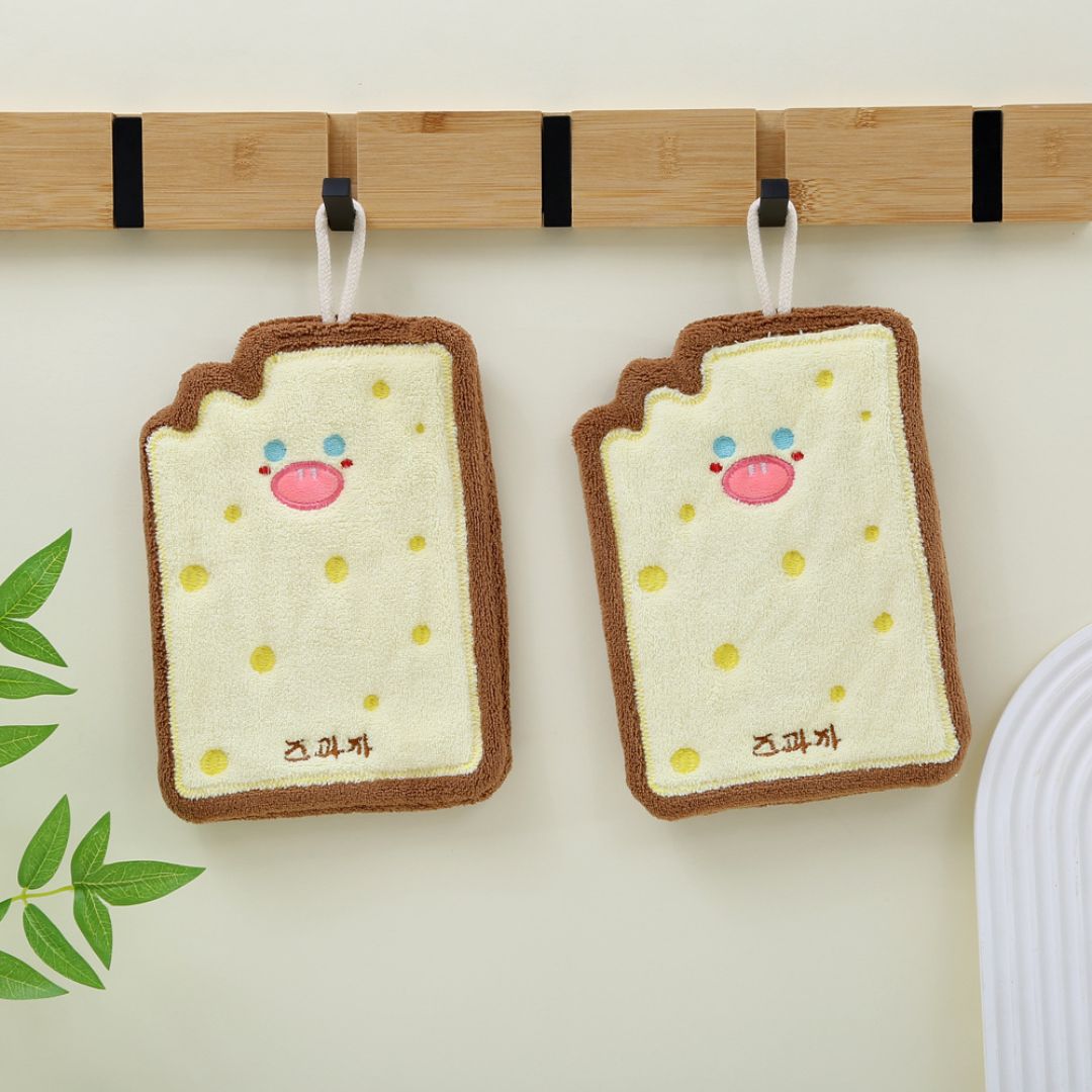 Cute Cartoon Cheese Toast Microfiber Hand Towel