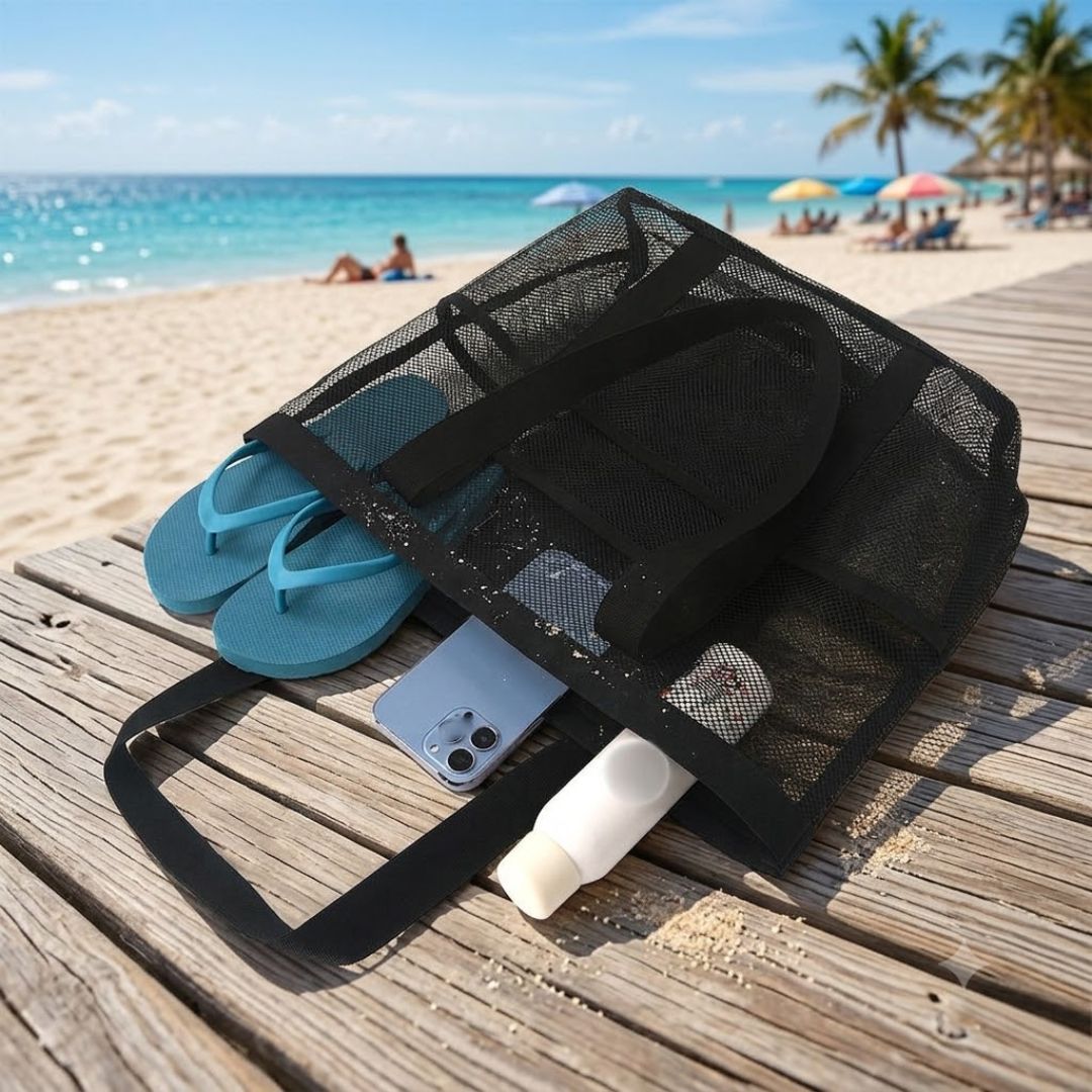 Multi Pockets Mesh Beach Bag