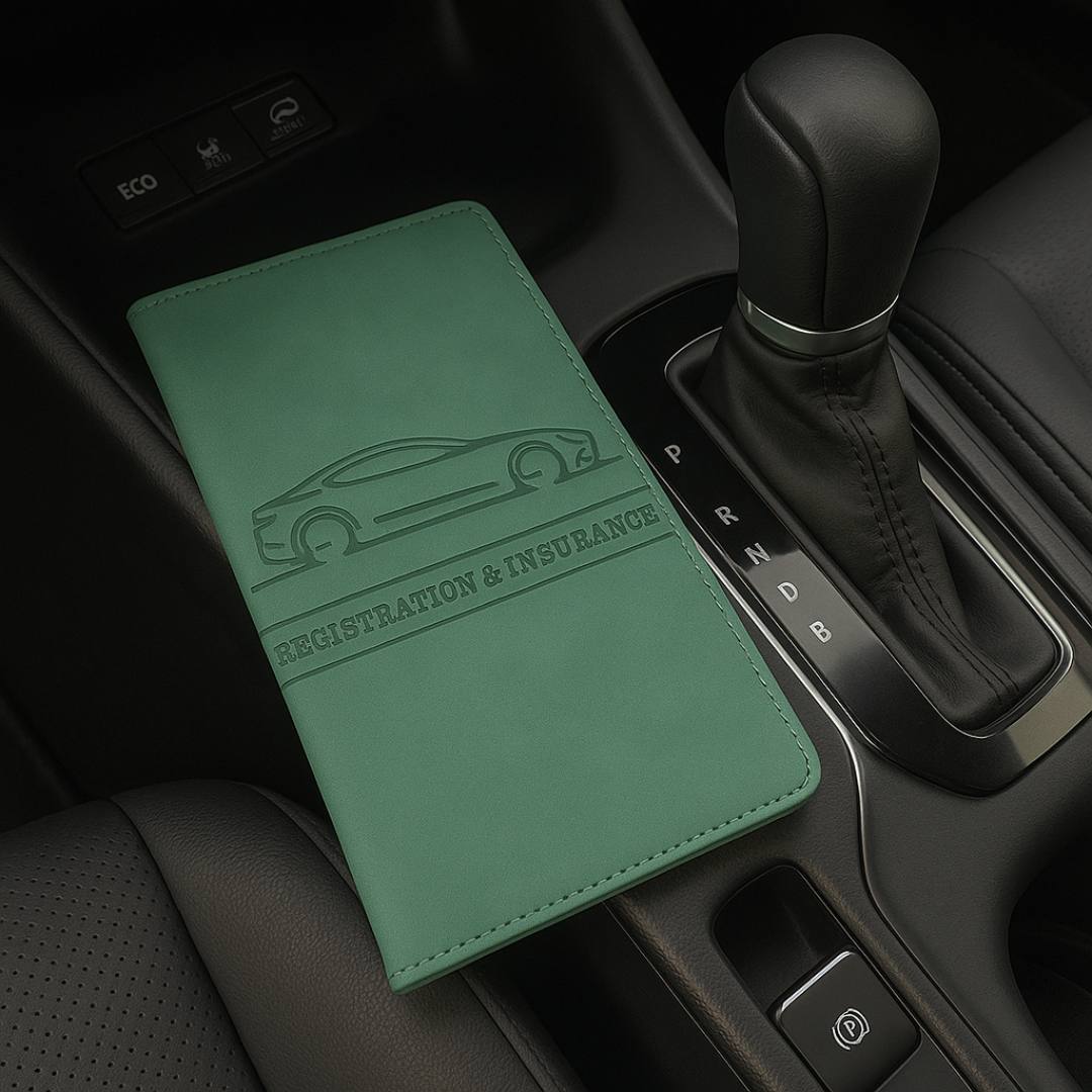 Car License & Registration Holder - Green