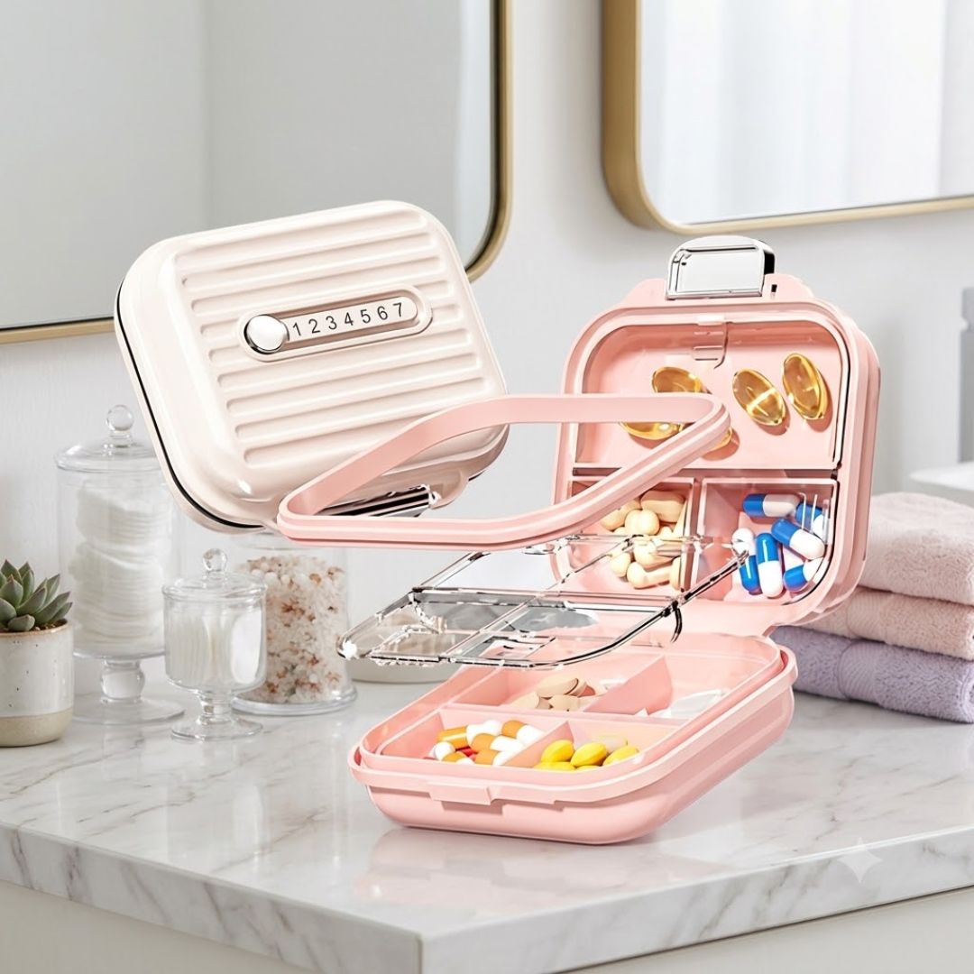 Mini Portable Plastic Pill Organizer Box