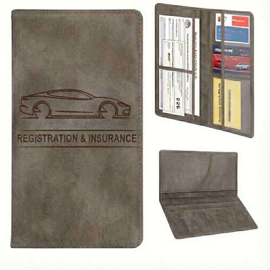 Leather Registration and Insurance Card Holder