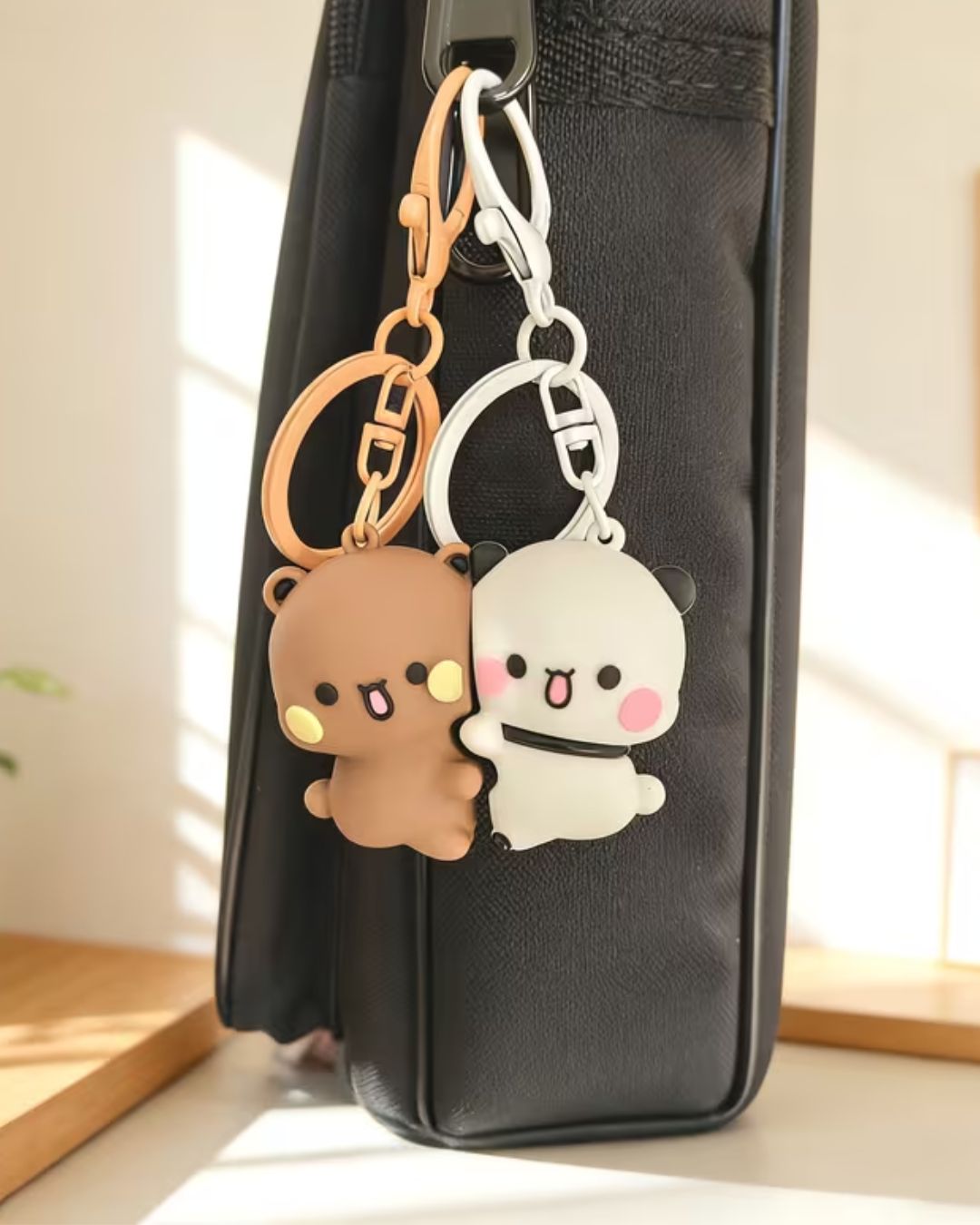 Cute Cartoon Bubu & Dudu Hugging Keychain