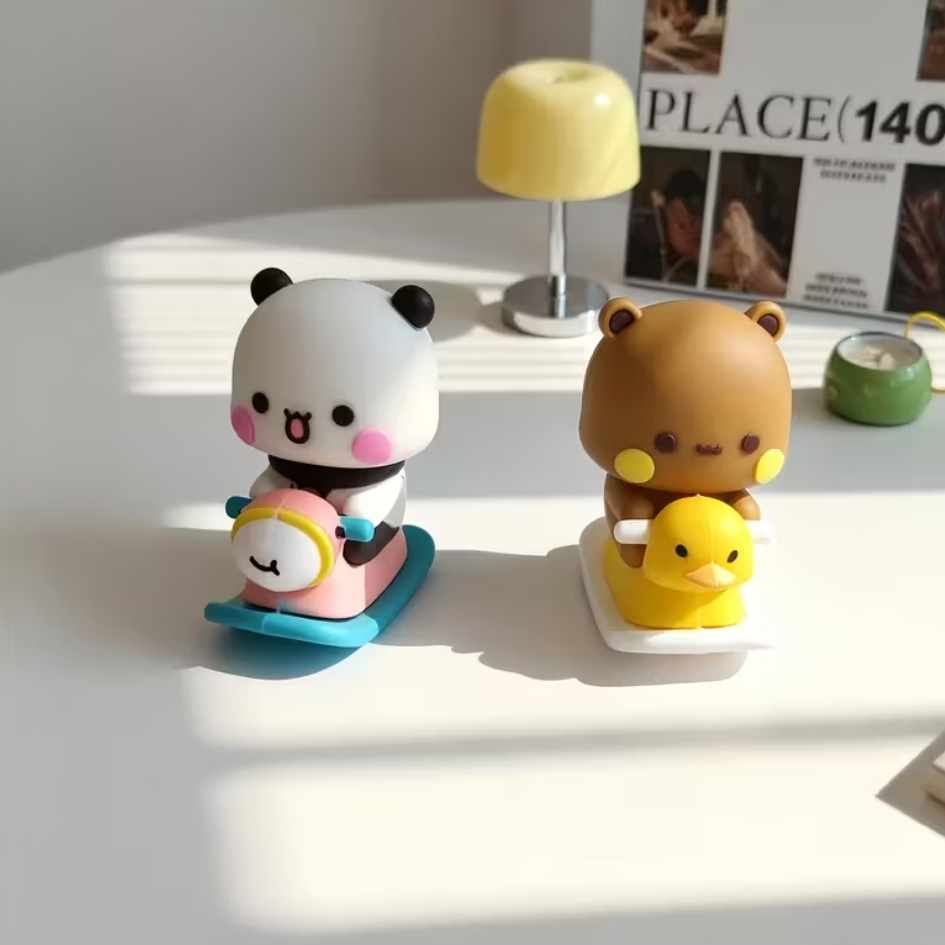 Cute Bear Anime Couple Figurine
