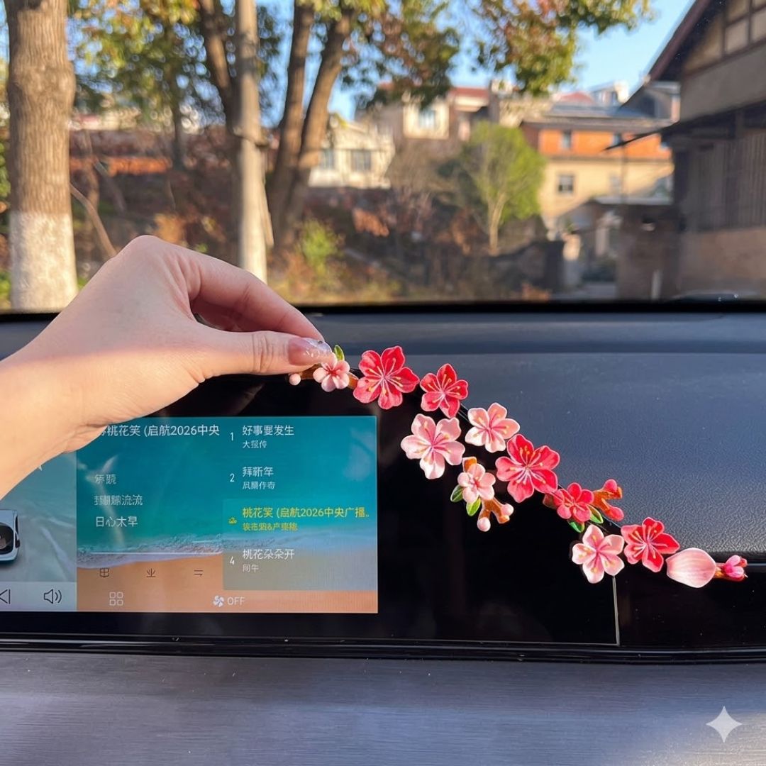 Cherry Blossom Car Dashboard Decoration Flowers