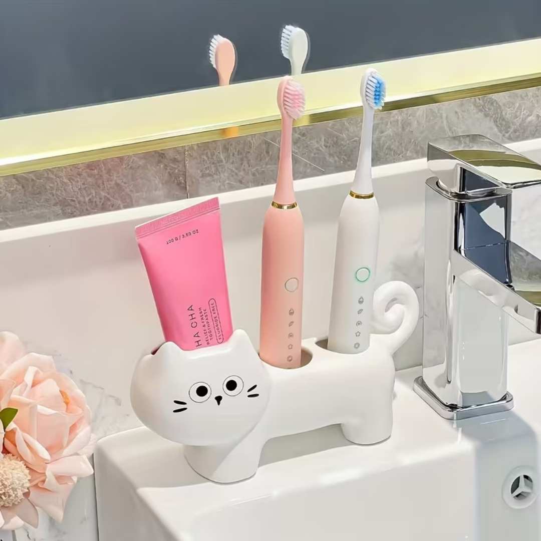 Ceramic Electric Toothbrush Cat-Shaped Holder