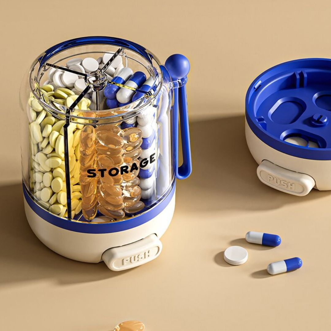 Multi-Compartment Medicine Storage Case with Pill Divider