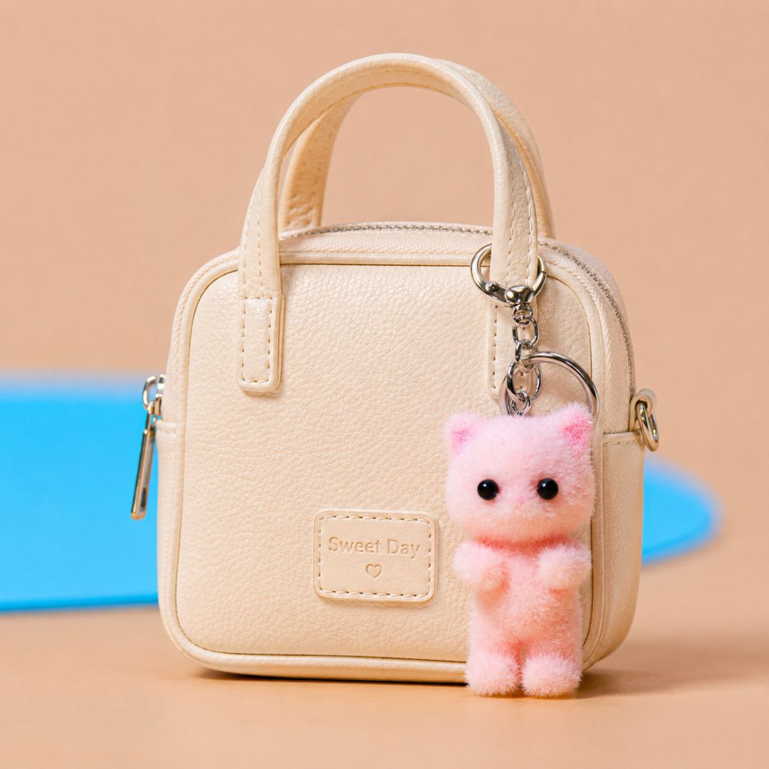 Cute Plush Cat Keychain Set