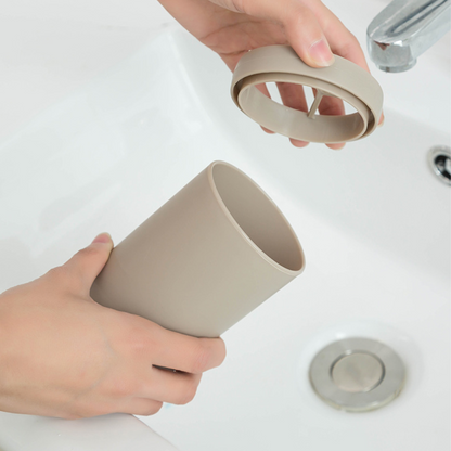 Sleek Space-Saving Toothbrush Holder With Cup