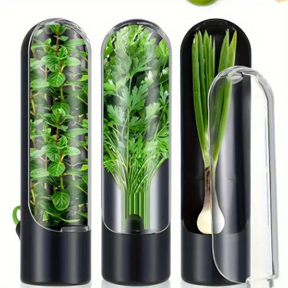 Refrigerator Herb Preservation Containers-Preserve Herbs Green and Fresh