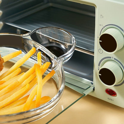 Cute Glass Snack Plate with Sauce Dish