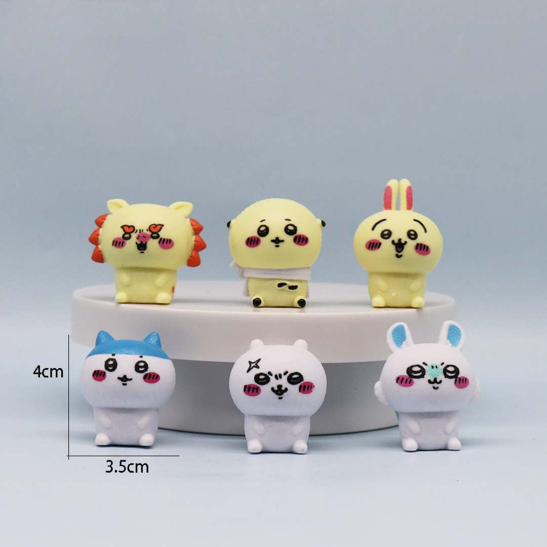 Set of 6- Emoji Figurine Cute Ornament Miniature