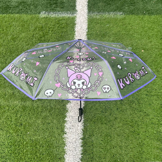 Kuromi Korean Transparent Frosted Kids Umbrella