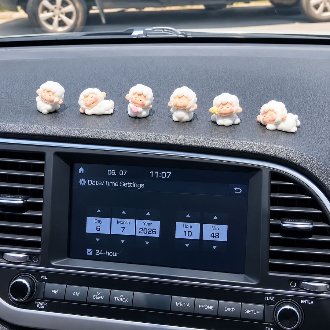 Cute Flocked Sheep Figurines