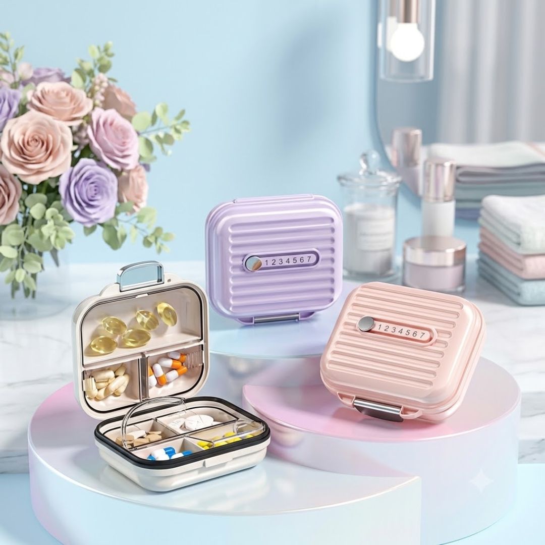 Mini Portable Plastic Pill Organizer Box