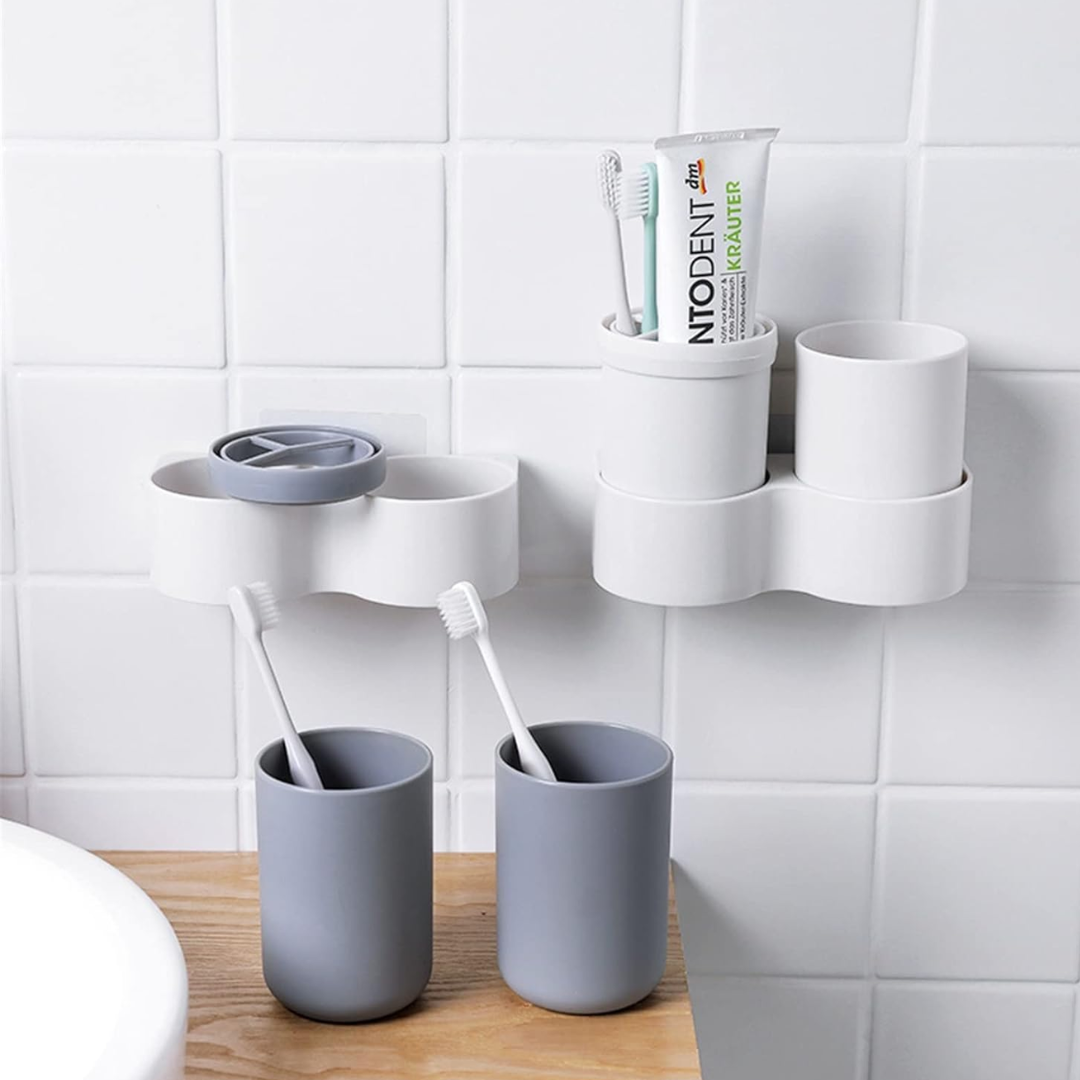 Sleek Space-Saving Toothbrush Holder With Cup