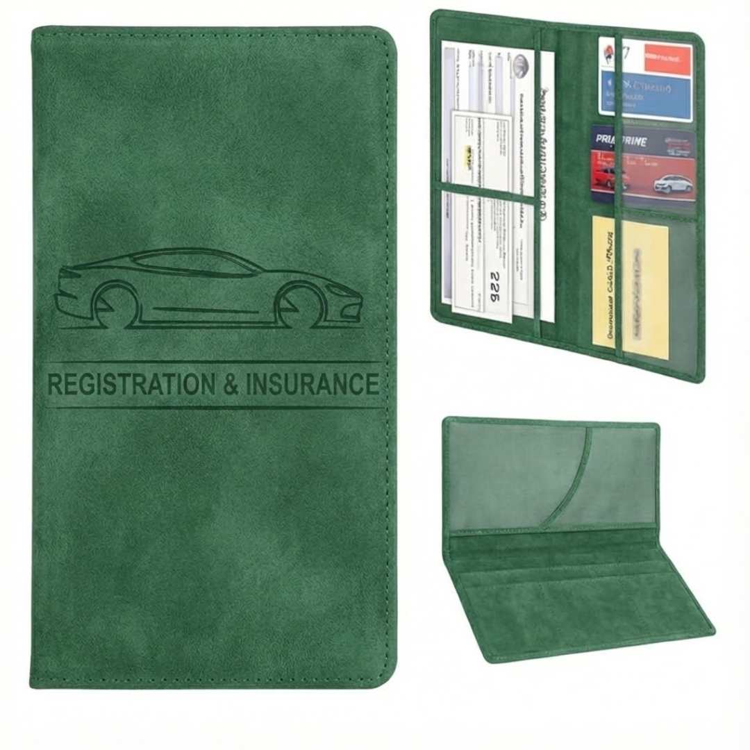 Leather Registration and Insurance Card Holder
