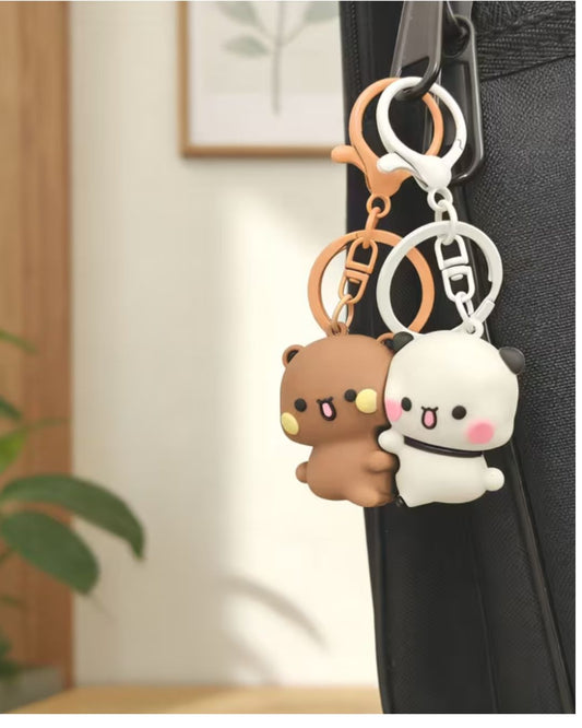 Cute Cartoon Bubu & Dudu Hugging Keychain