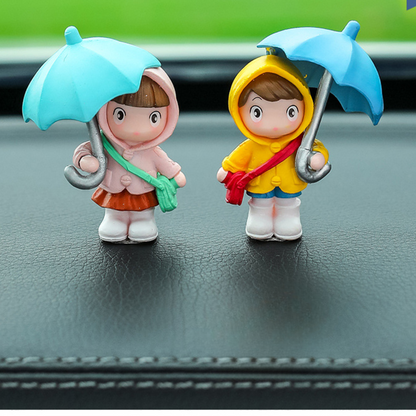 Umbrella Couple Car Interior Decoration