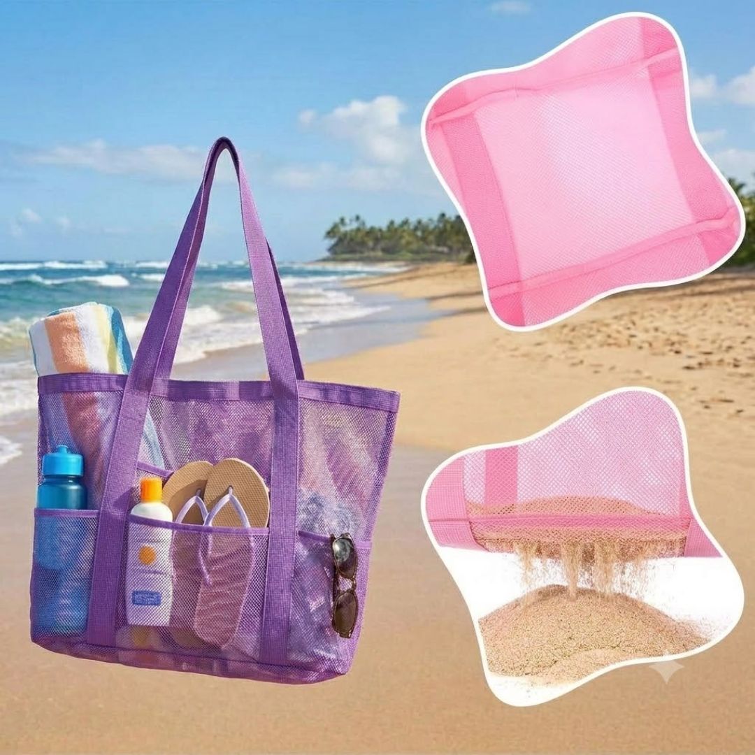 Multi Pockets Mesh Beach Bag