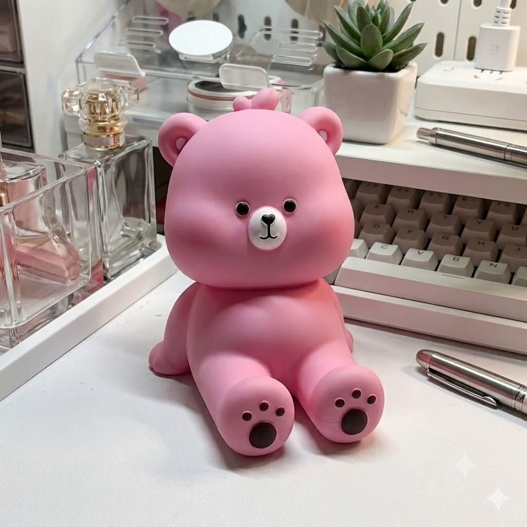Pink Bear Desk Phone Stand