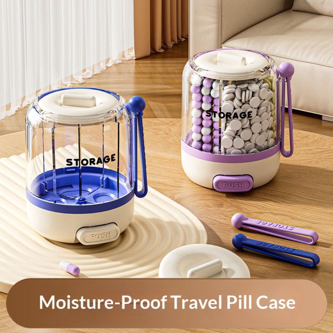 Multi-Compartment Medicine Storage Case with Pill Divider