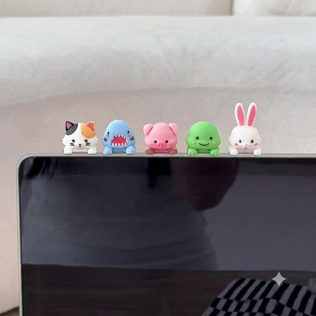 Kawaii Animal Tech Charms Set