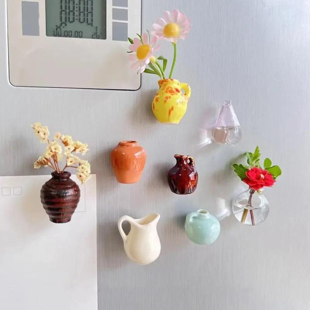 Flower Vase Cute Mini Plant for Fridge