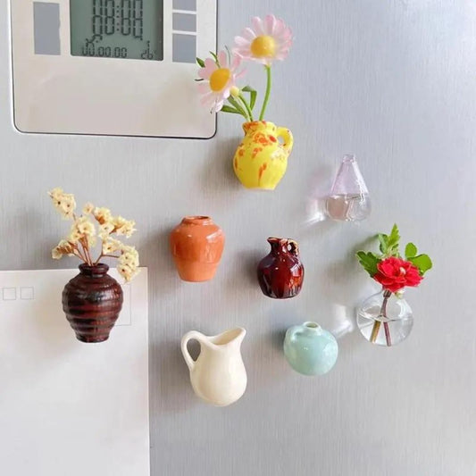Flower Vase Cute Mini Plant for Fridge