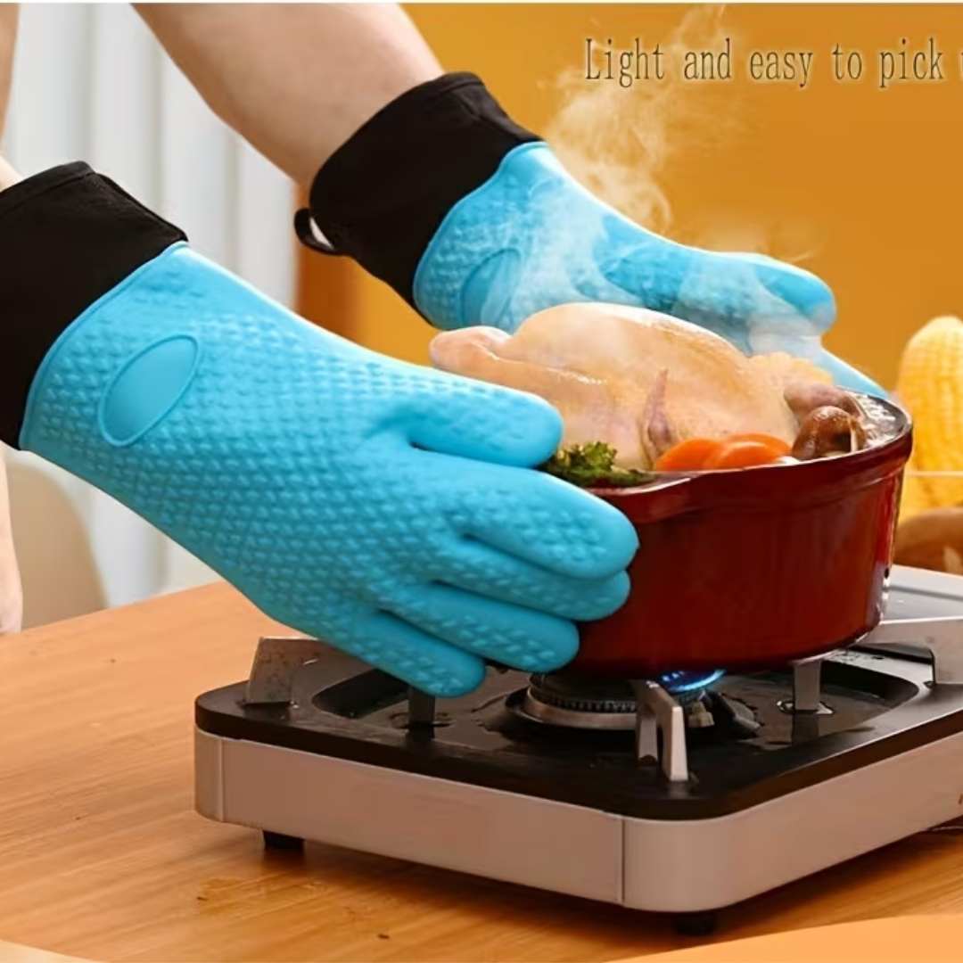 Kitchen Silicone Cotton Gloves Heat-resistant
