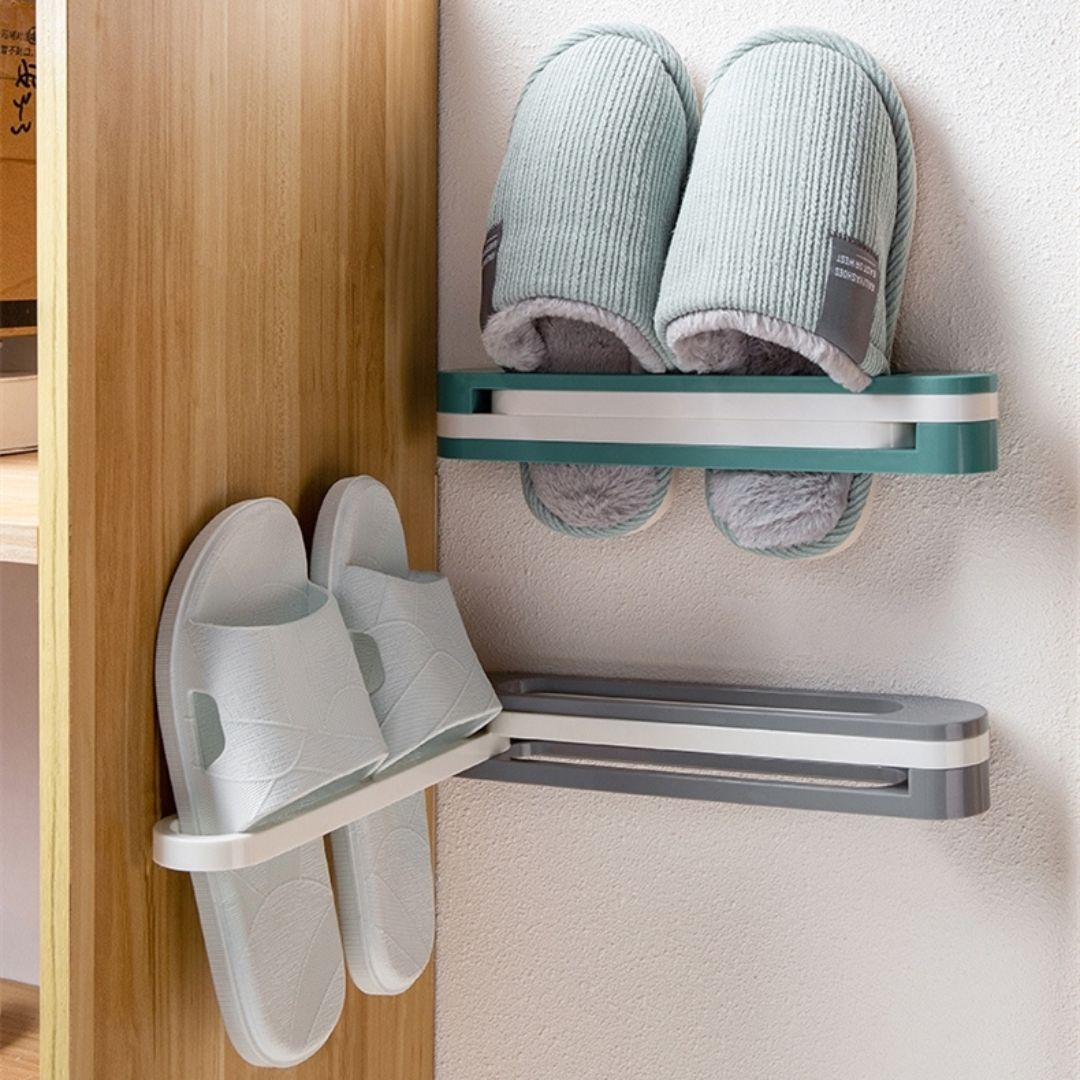 Three-in-one Folding Slippers Rack Holder