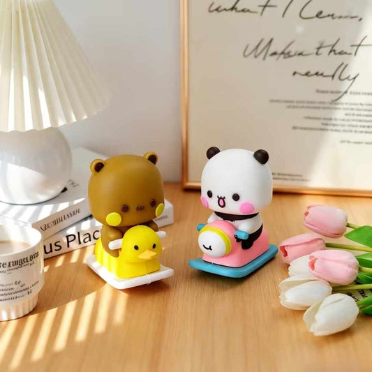 Cute Bear Anime Couple Figurine