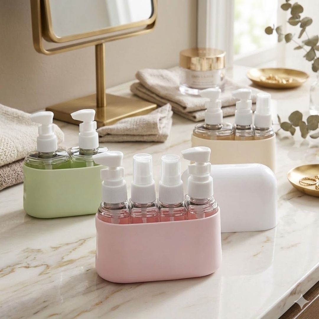 TravelEase Refillable Toiletry Bottle Set