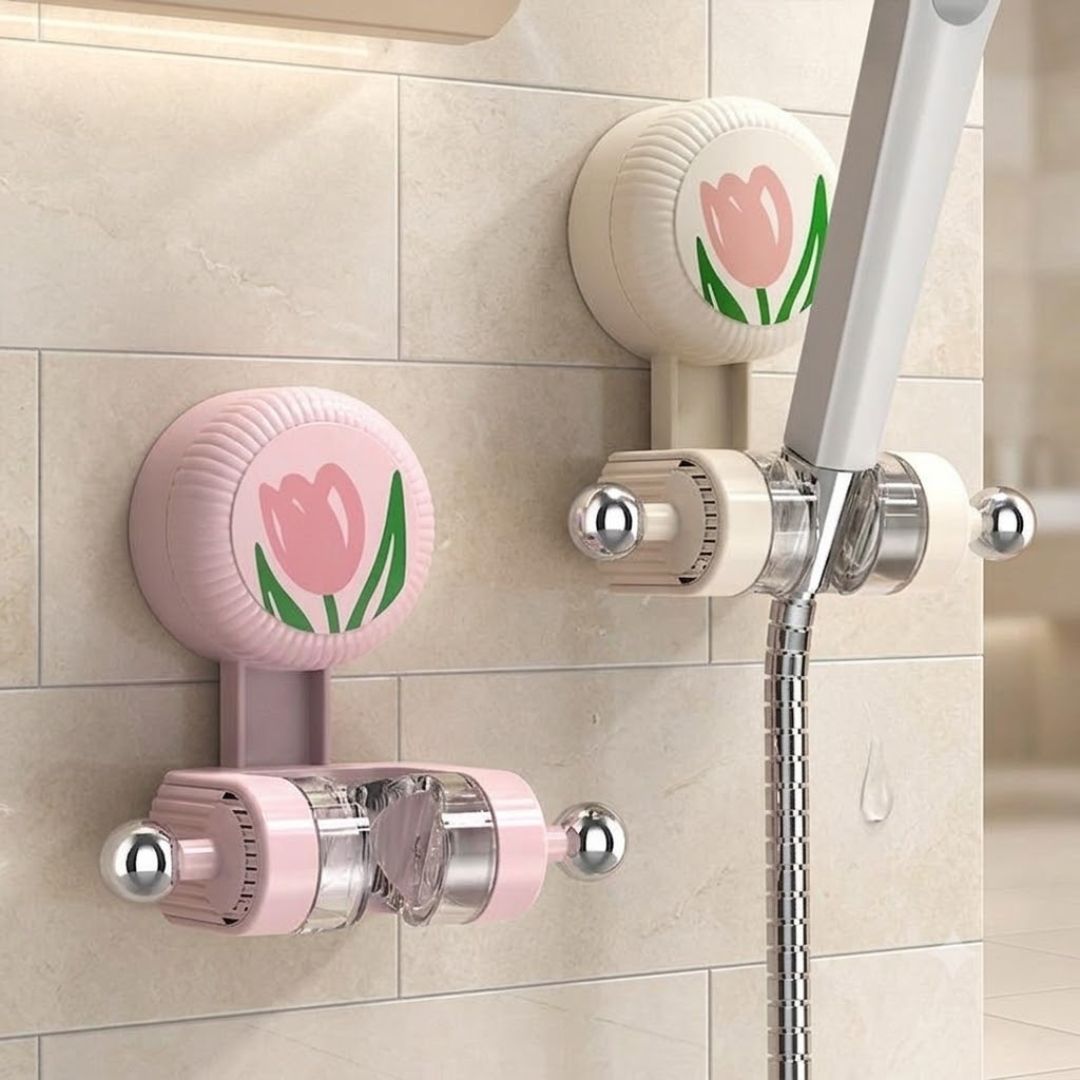 Cute Tulip Bathroom Adjustable Shower Holder