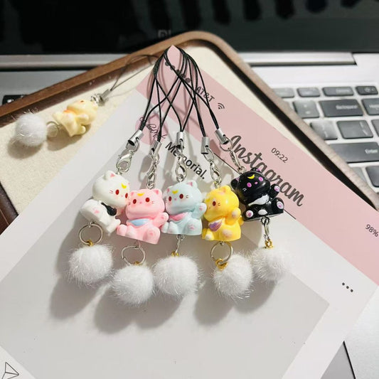 Cute cat with Ball Mobile Phone Charm