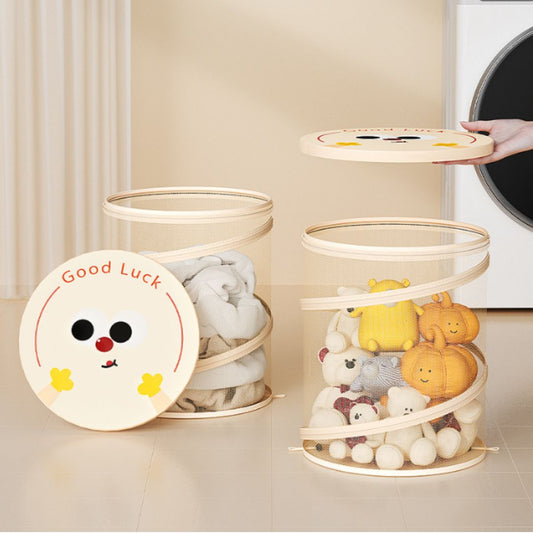 Cute Collapsible Laundry Basket For Clothes Toys Home Use