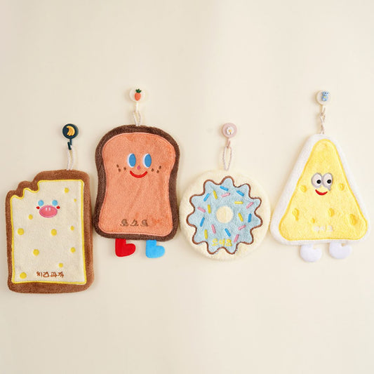 Cute Cartoon Cheese Toast Microfiber Hand Towel