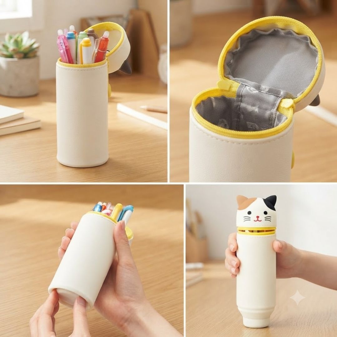Stand-Up Silicone Pencil Case with Suction Base