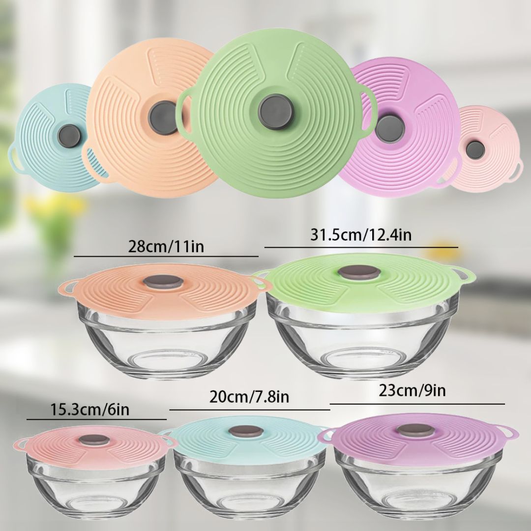 Food-Grade Silicone Pot Lid Holders Set of 5
