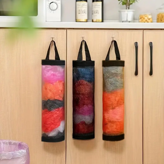 Foldable Mesh Bag Holder for Storing Plastic Bags