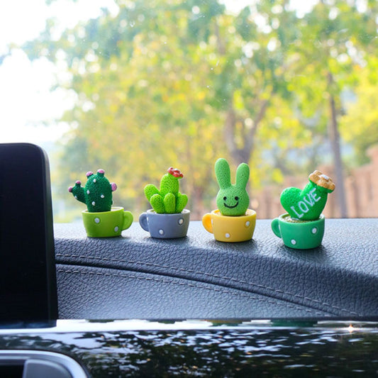 4PCS Mini Resin Cactus Plant Decoration Set