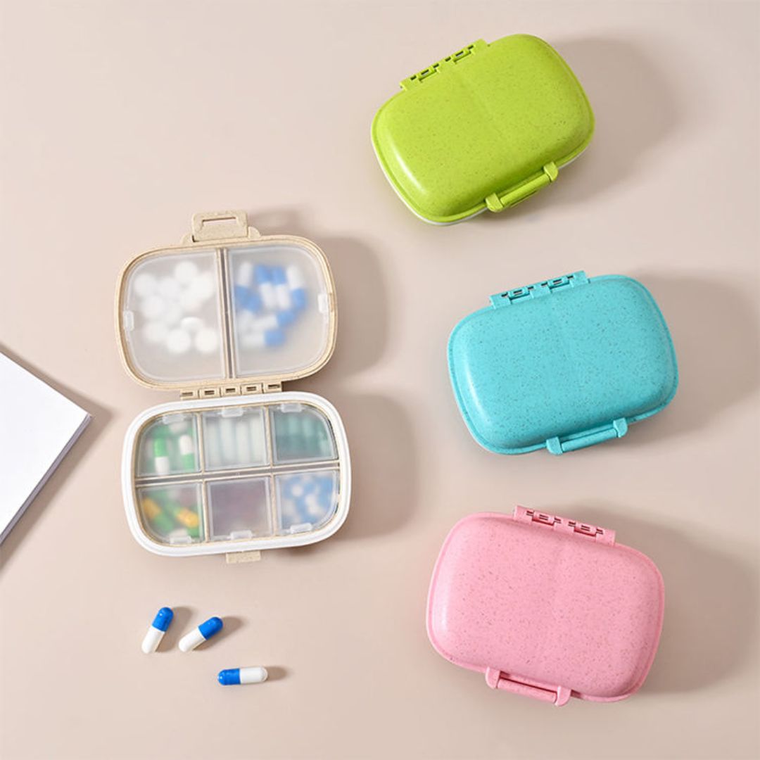 Portable Weekly Pill Organizer Box – 6 Compartment