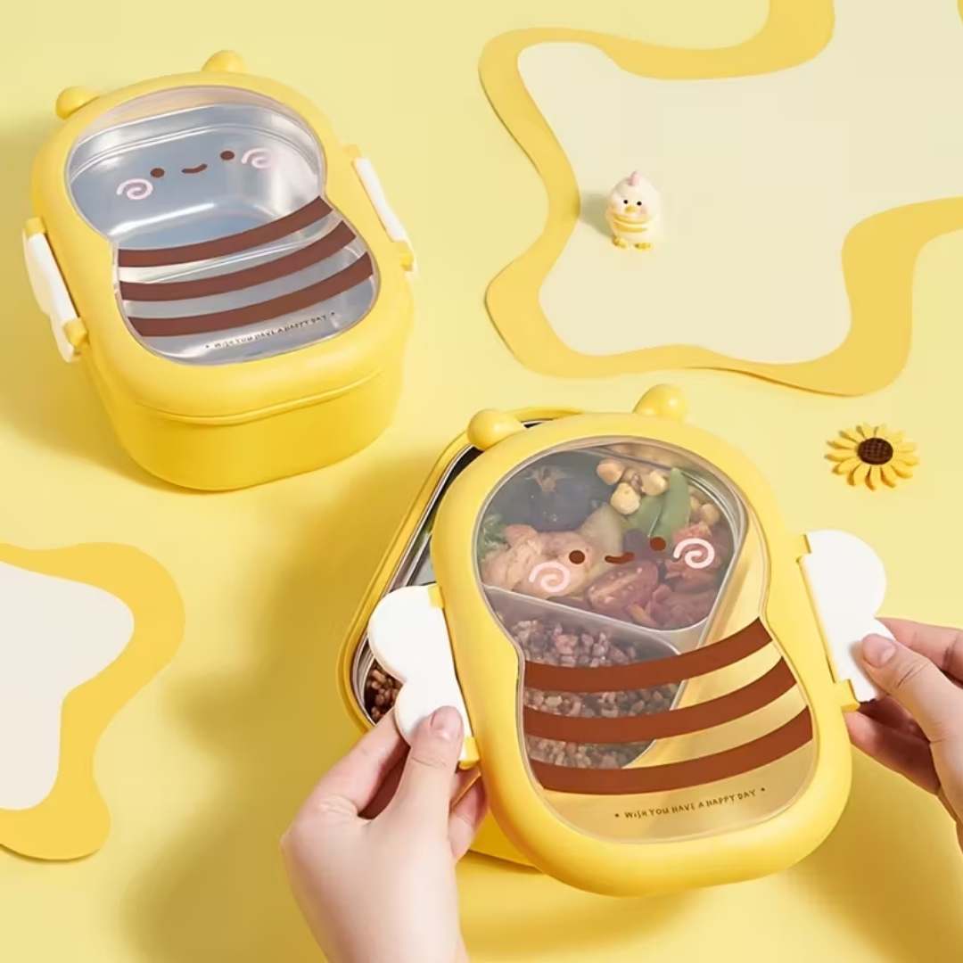 Cartoon Bee-Duck Bento Box
