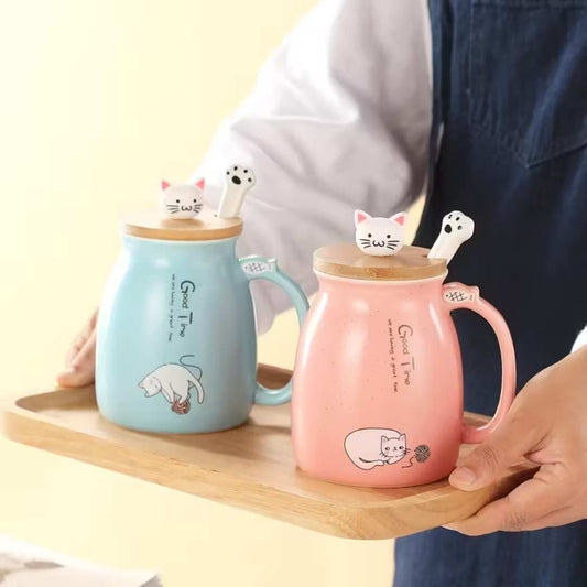 Kawai Ceramic Cat Mug
