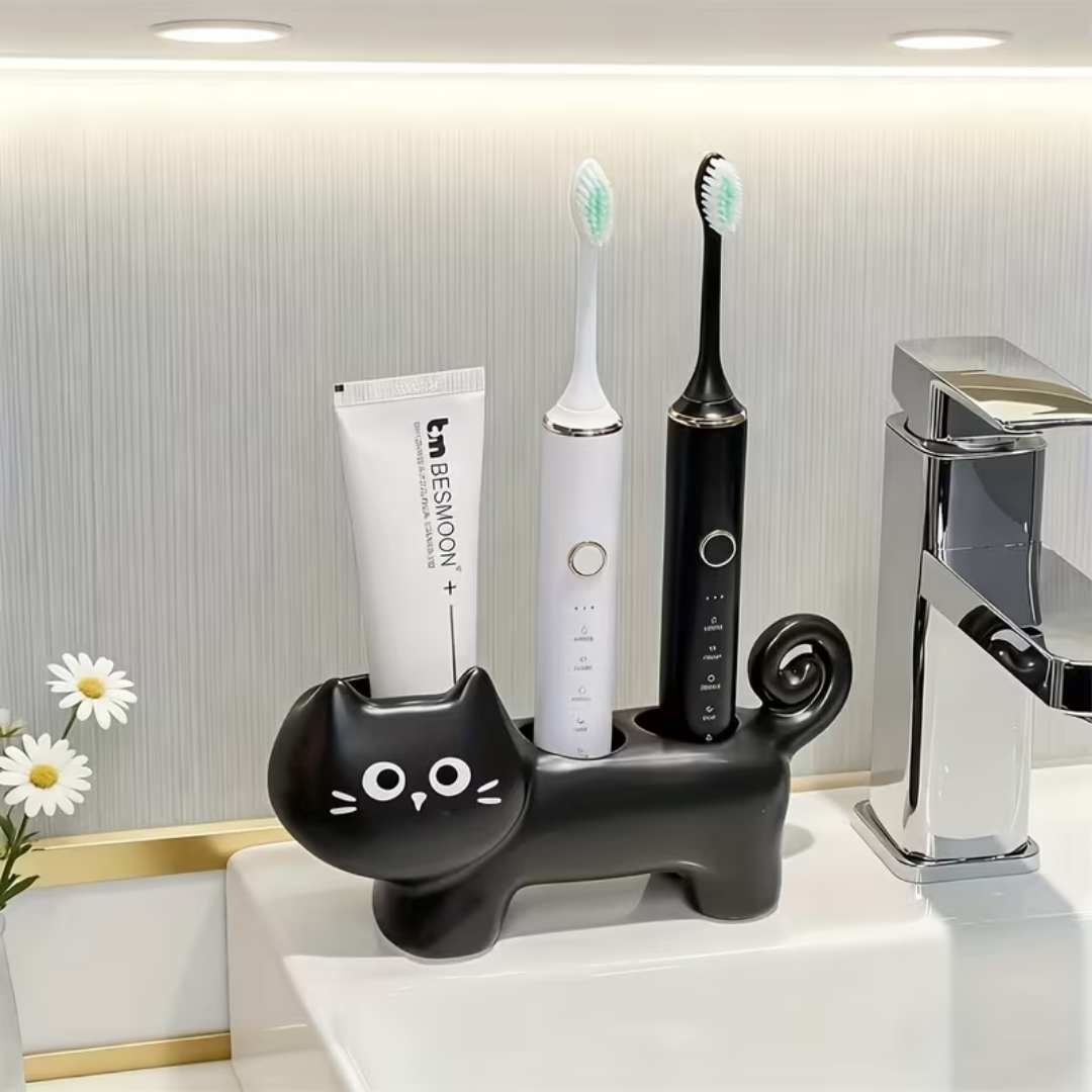 Ceramic Electric Toothbrush Cat-Shaped Holder