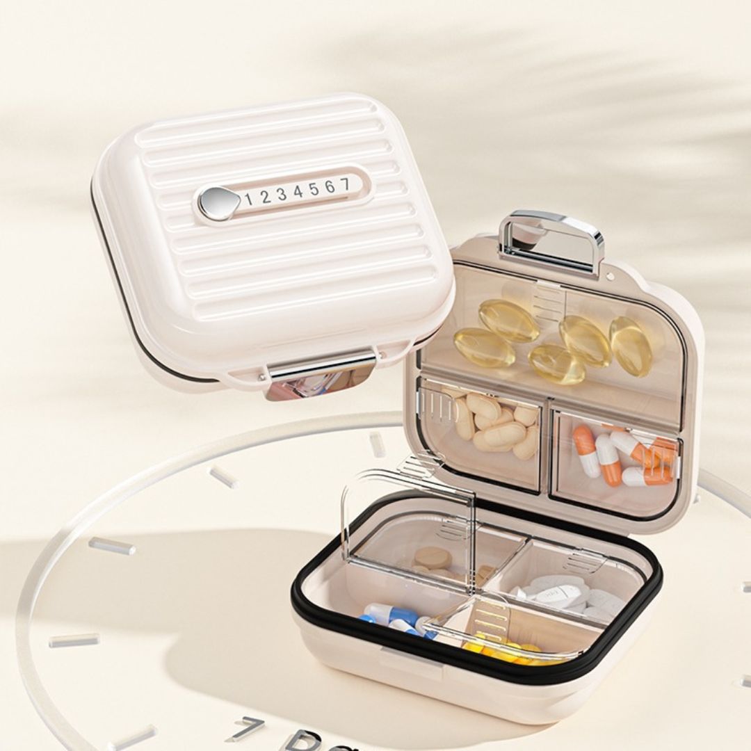 Mini Portable Plastic Pill Organizer Box
