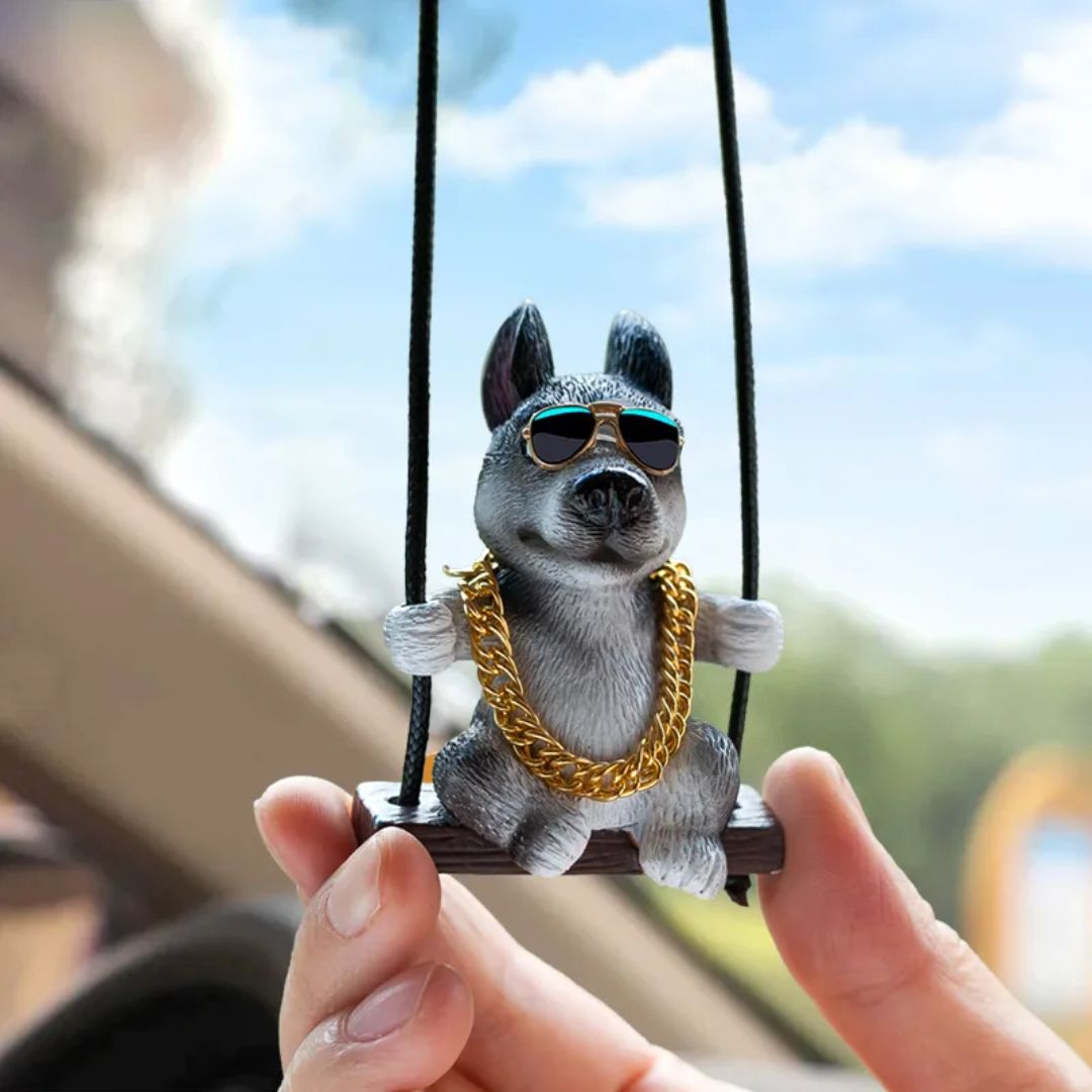 Cute Car Puppy with Chain