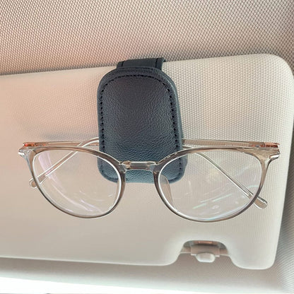 Magnetic Leather Sunglasses Holder for Car Sun Visor